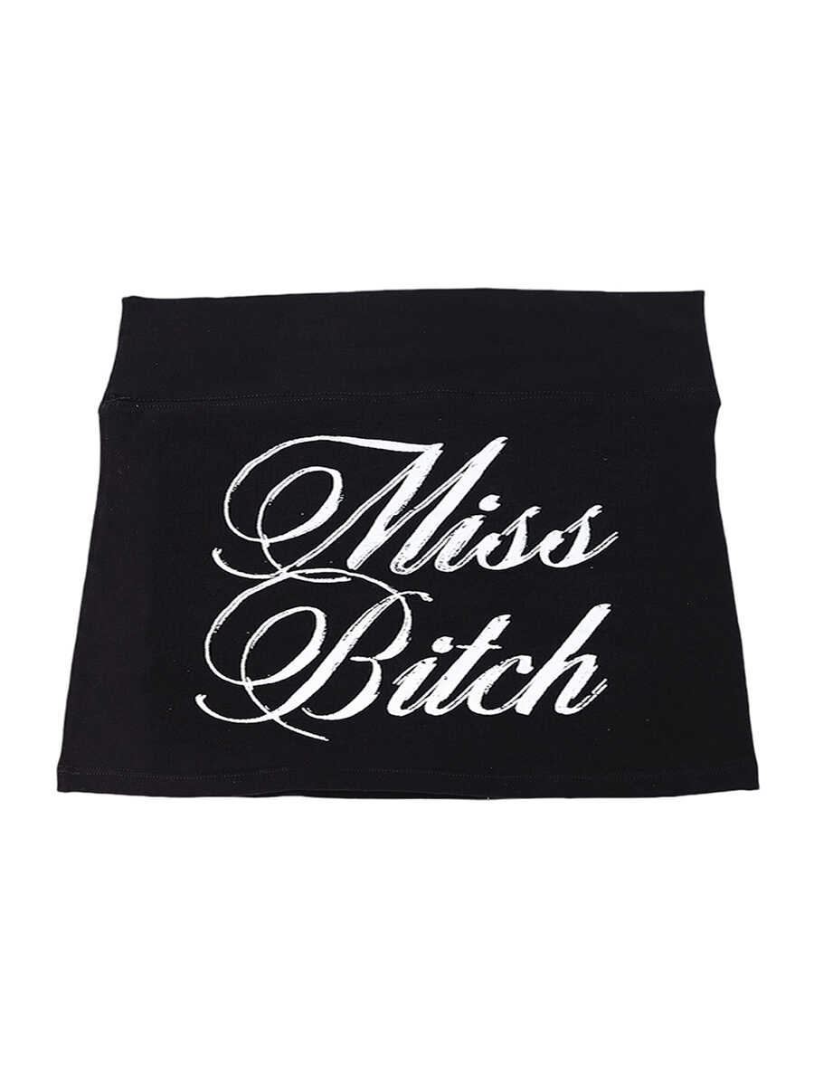 Miss Bitch Black Mini-Skirt